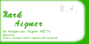 mark aigner business card